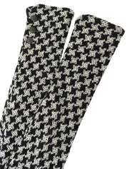 2009年製 ツイードハウンドトゥースパターンCCマークボタンジャケット ブラック/ホワイト