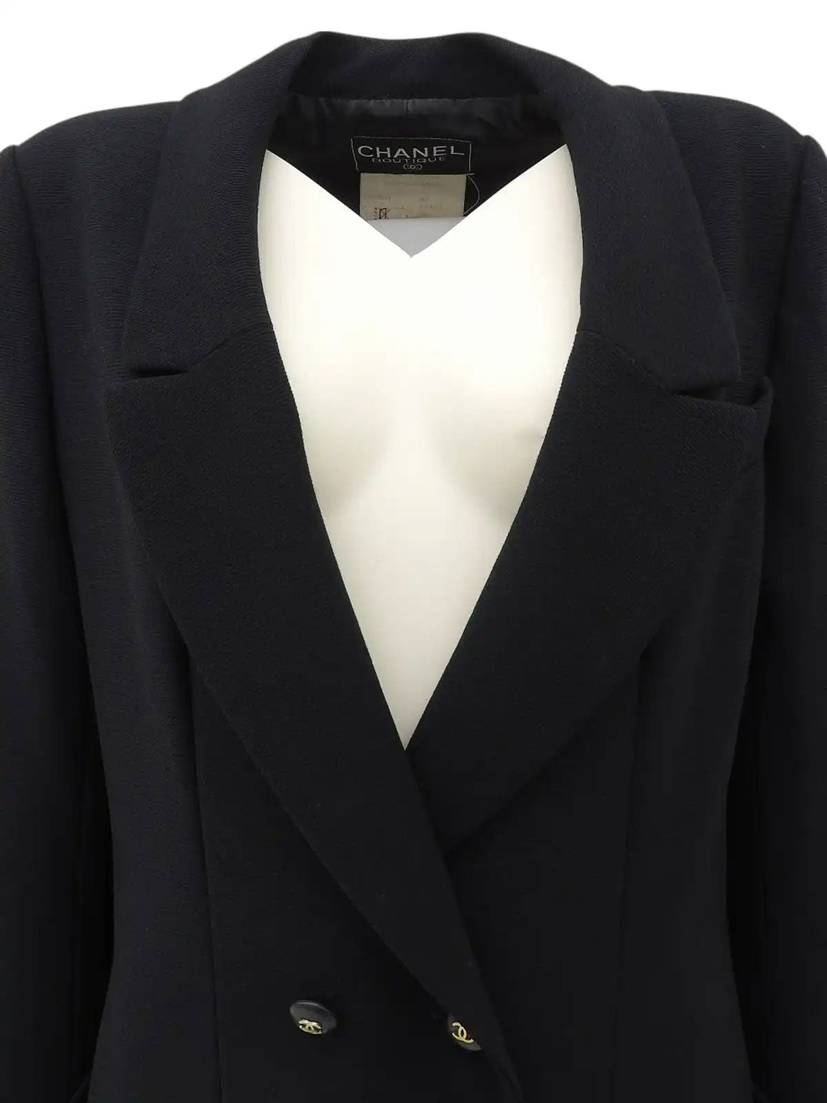 1995 Wool CC Mark Button Jacket Black