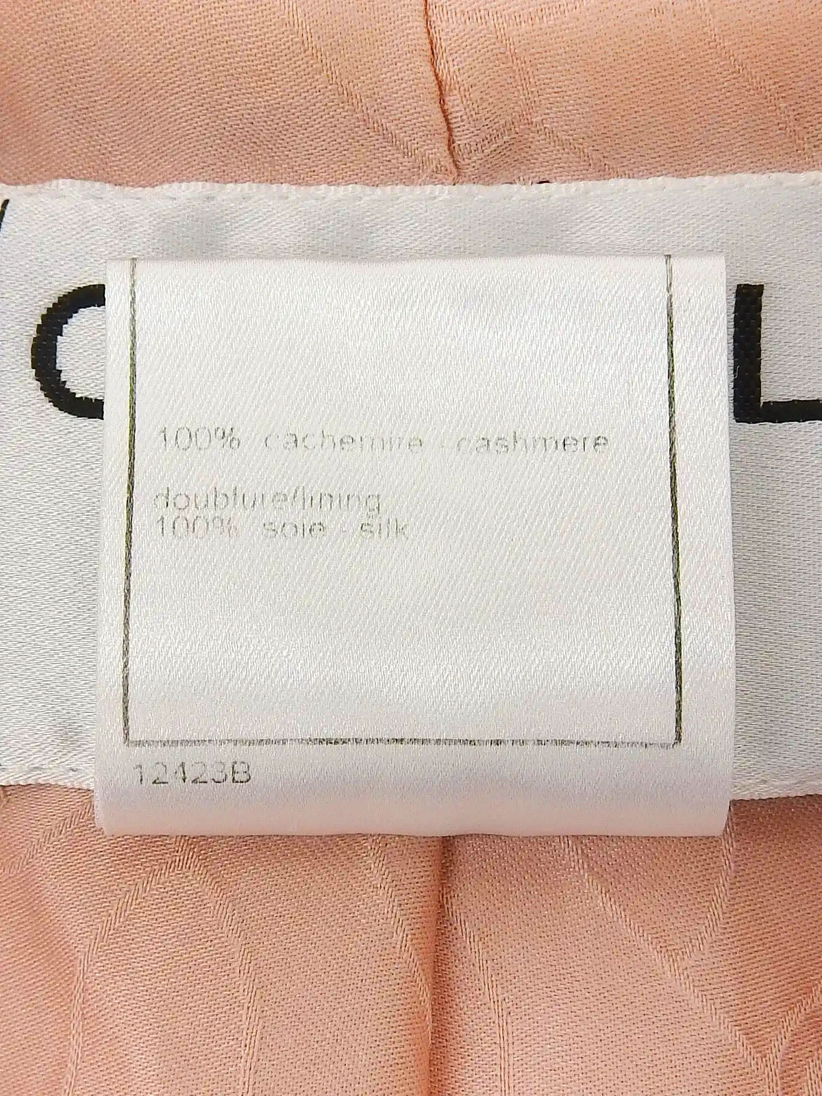 2001年制 羊绒花呢透明CC标志纽扣夹克 象牙白/粉色/彩色