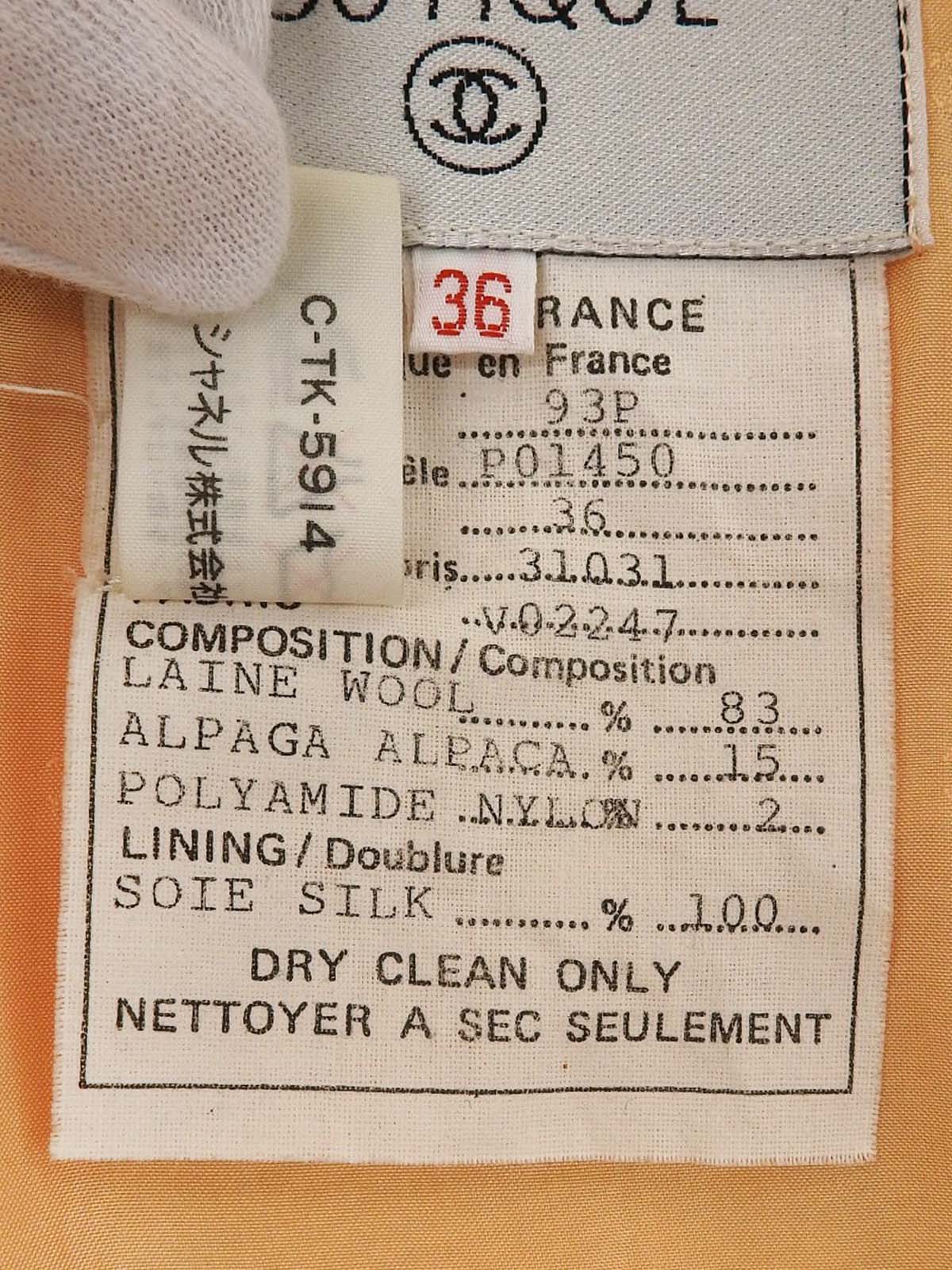 1993年製 CCマークボタンリボンタイノーカラーセットアップ オレンジ