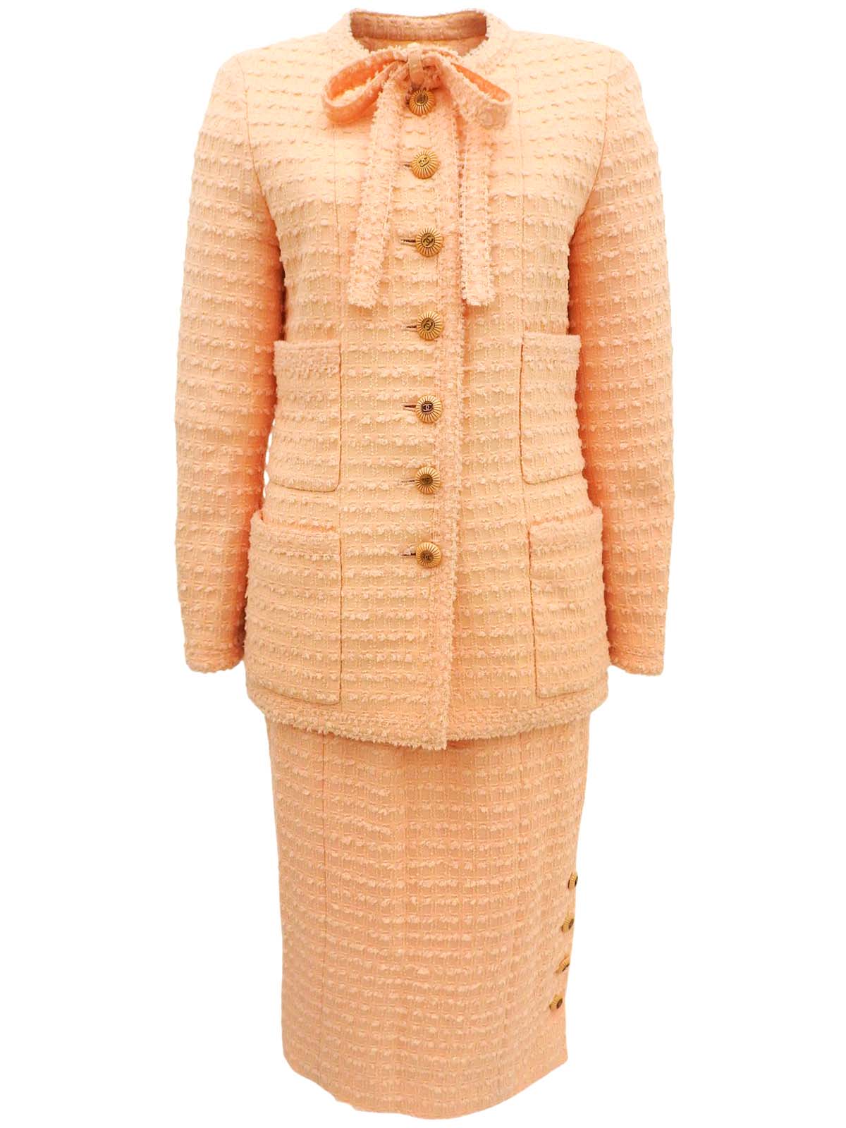 1993年製 CCマークボタンリボンタイノーカラーセットアップ オレンジ