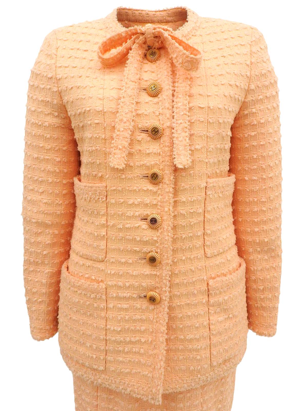 1993年製 CCマークボタンリボンタイノーカラーセットアップ オレンジ