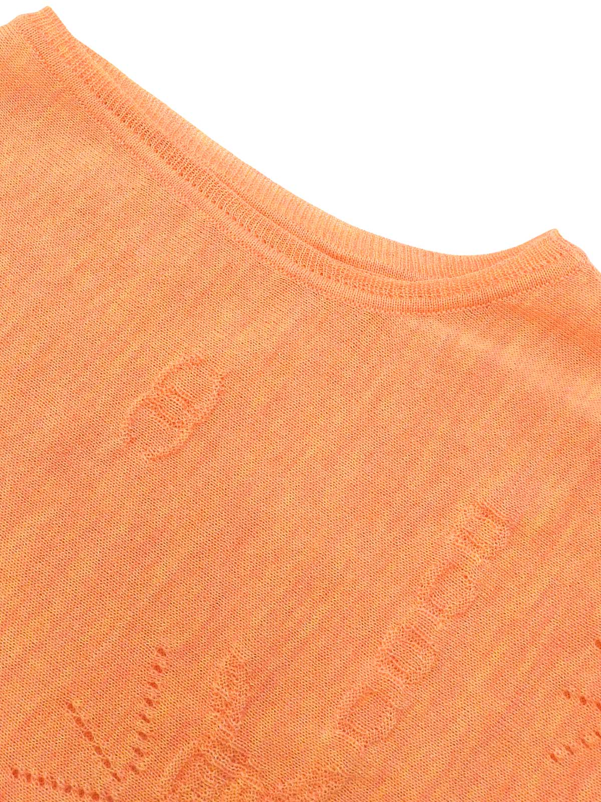 Wool CC Mark Multi-Motif Sleeveless Top in Orange