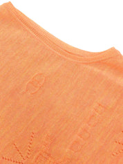 Wool CC Mark Multi-Motif Sleeveless Top in Orange