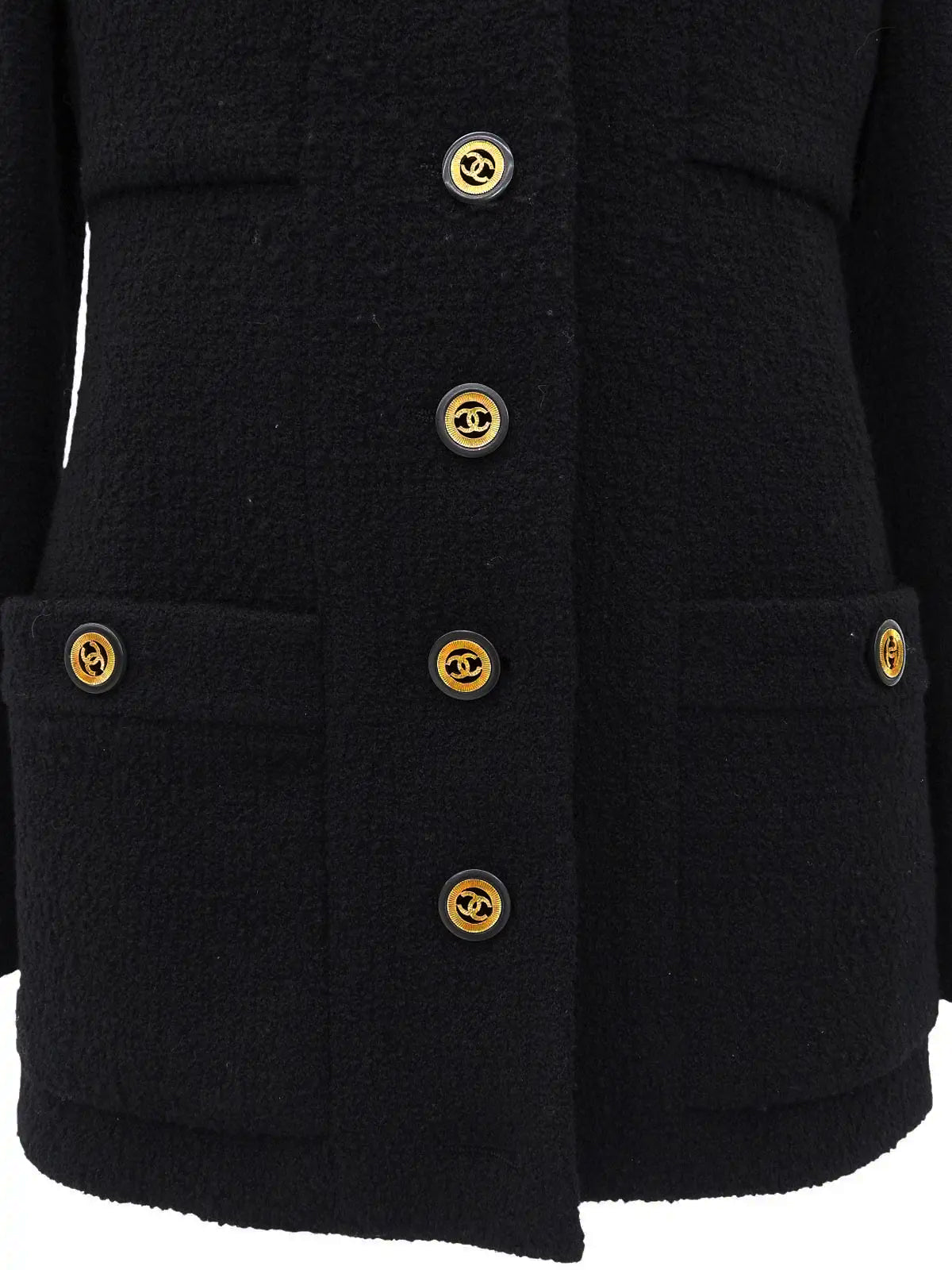ウールCCマークボタンジャケット　ブラック