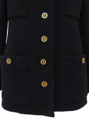 ウールCCマークボタンジャケット　ブラック