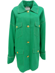 コットンCCマークボタンサファリジャケット グリーン