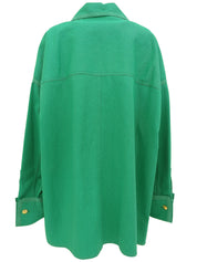 コットンCCマークボタンサファリジャケット グリーン