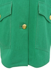 コットンCCマークボタンサファリジャケット　グリーン
