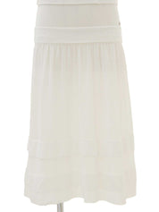 2006年椭圆形CC标志牌荷叶边无袖连衣裙 白色