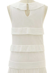 2006年製 オーバルCCマークプレートフリルノースリーブワンピース ホワイト