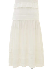 2006 Oval CC Mark Plate Frill Sleeveless Dress White