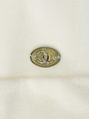 2006年椭圆形CC标志牌荷叶边无袖连衣裙 白色