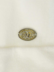 2006 Oval CC Mark Plate Frill Sleeveless Dress White