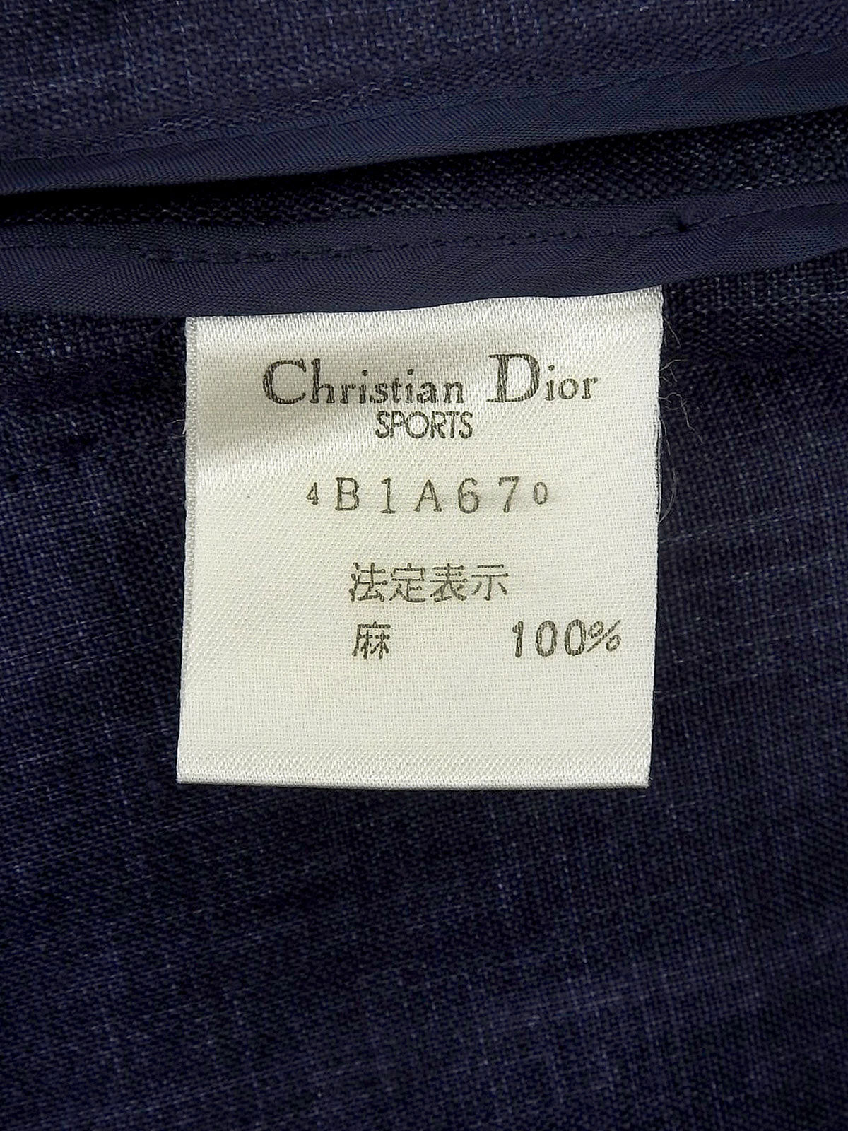 リネンロゴ刺繍シャツジャケット　ネイビー