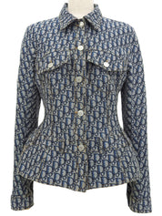 Trotter Pattern Design Jacket Gray/Blue