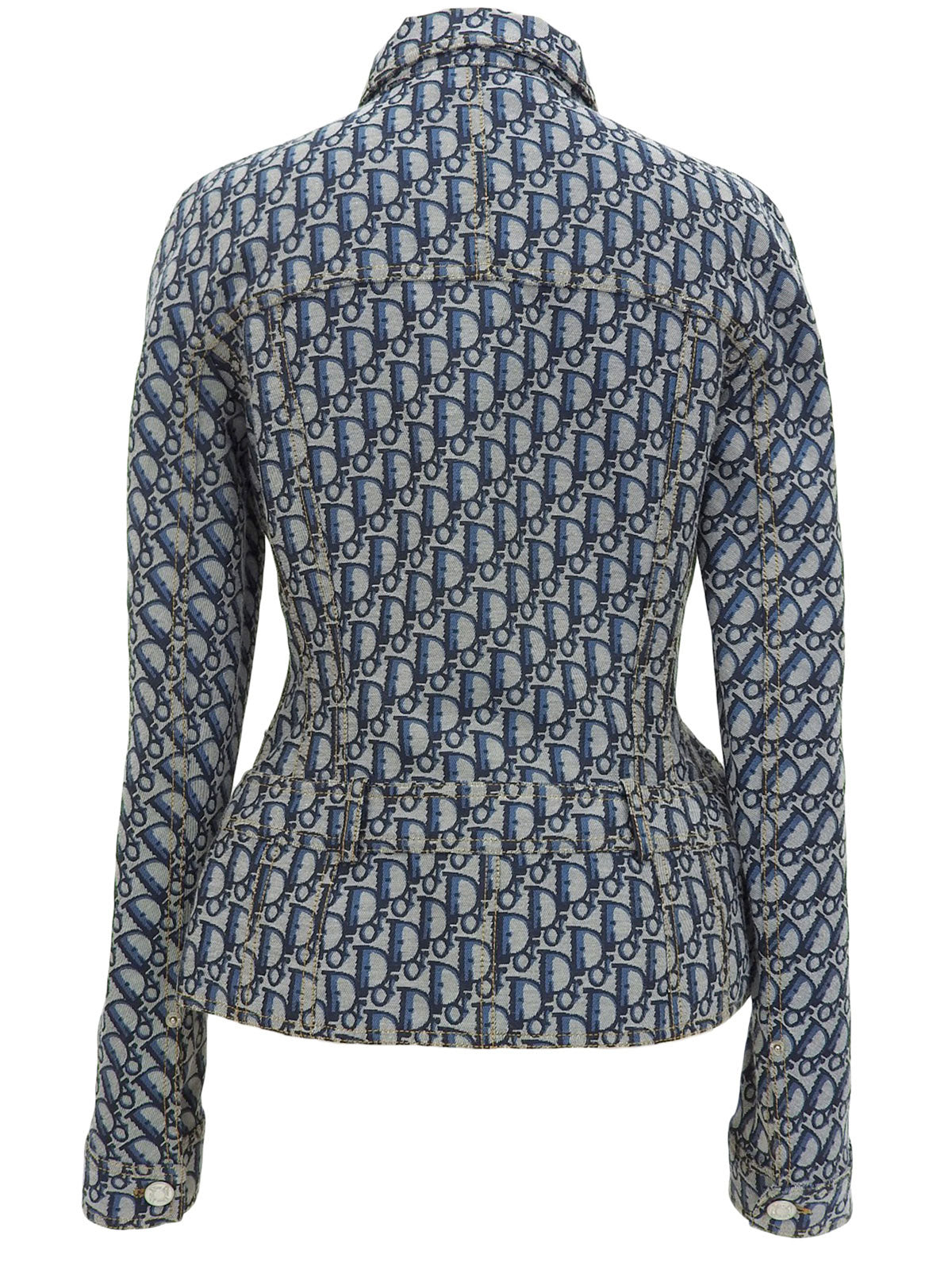 トロッターパターンデザインジャケット グレー/ブルー