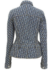 トロッターパターンデザインジャケット グレー/ブルー