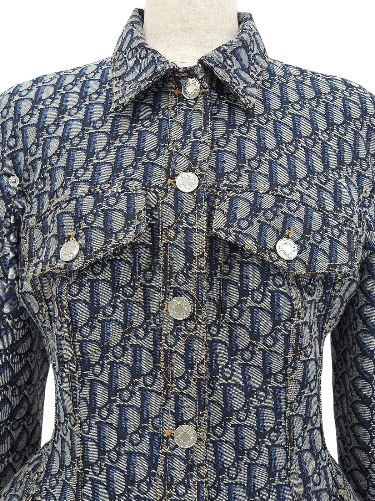 Trotter Pattern Design Jacket Gray/Blue