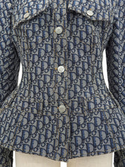 トロッターパターンデザインジャケット グレー/ブルー