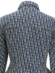 トロッターパターンデザインジャケット グレー/ブルー