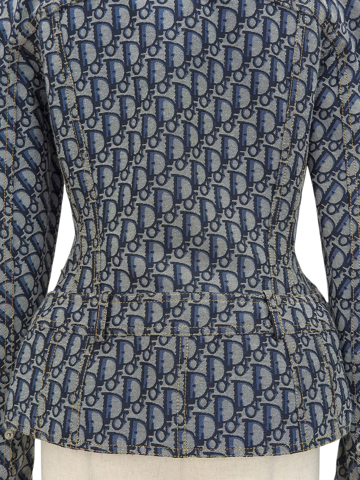 トロッターパターンデザインジャケット グレー/ブルー