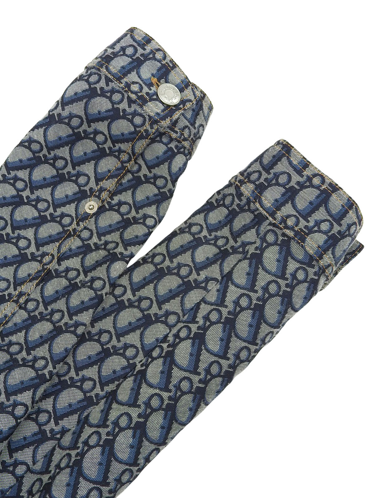 トロッターパターンデザインジャケット グレー/ブルー