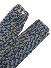 トロッターパターンデザインジャケット グレー/ブルー