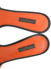 2006 Canvas Monogram Perforated Sandals in Brown/Orange