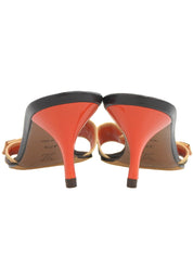 2006 Canvas Monogram Perforated Sandals in Brown/Orange