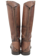 Brown lace-up long boots