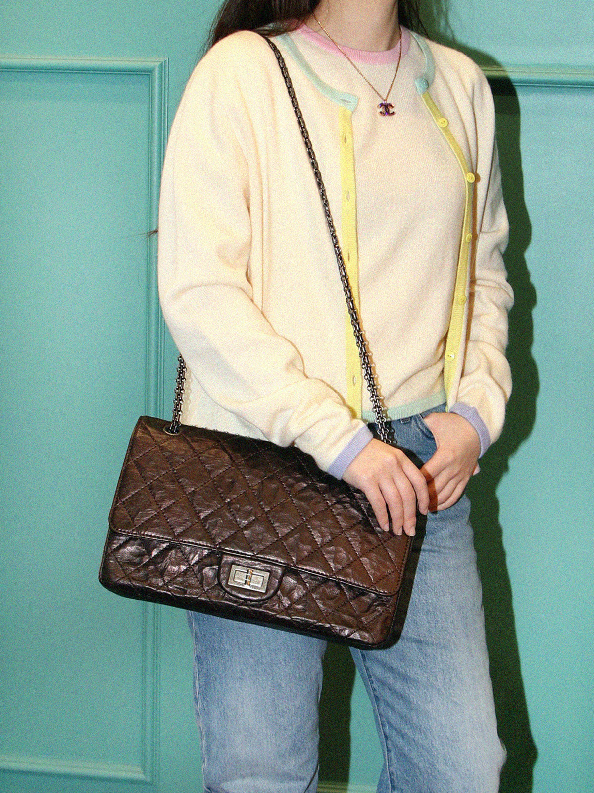 2008 2.55 链条单肩包 黑色