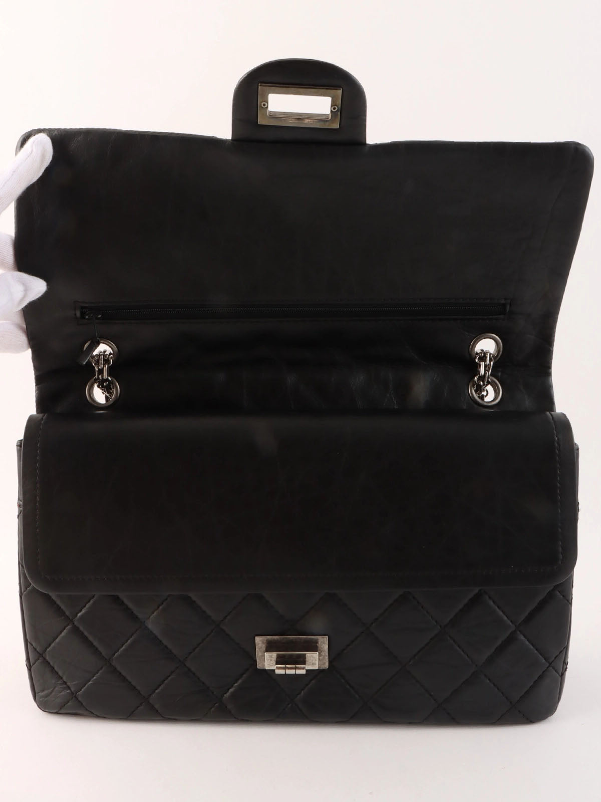 2008 2.55 Chain Shoulder Bag Black