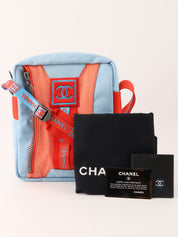 2001 Sports Line CC Mark Logo Shoulder Bag Light Blue/Red