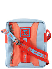 2001 Sports Line CC Mark Logo Shoulder Bag Light Blue/Red