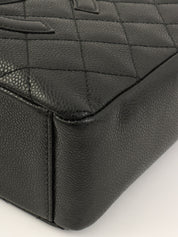 2009年頃製 キャビアスキンCCマークステッチチェーントートバッグ ブラック