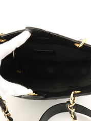 2009年頃製 キャビアスキンCCマークステッチチェーントートバッグ ブラック