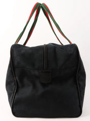 キャンバスGGパターンシェリーラインボストンバッグ ブラック/グリーン/レッド