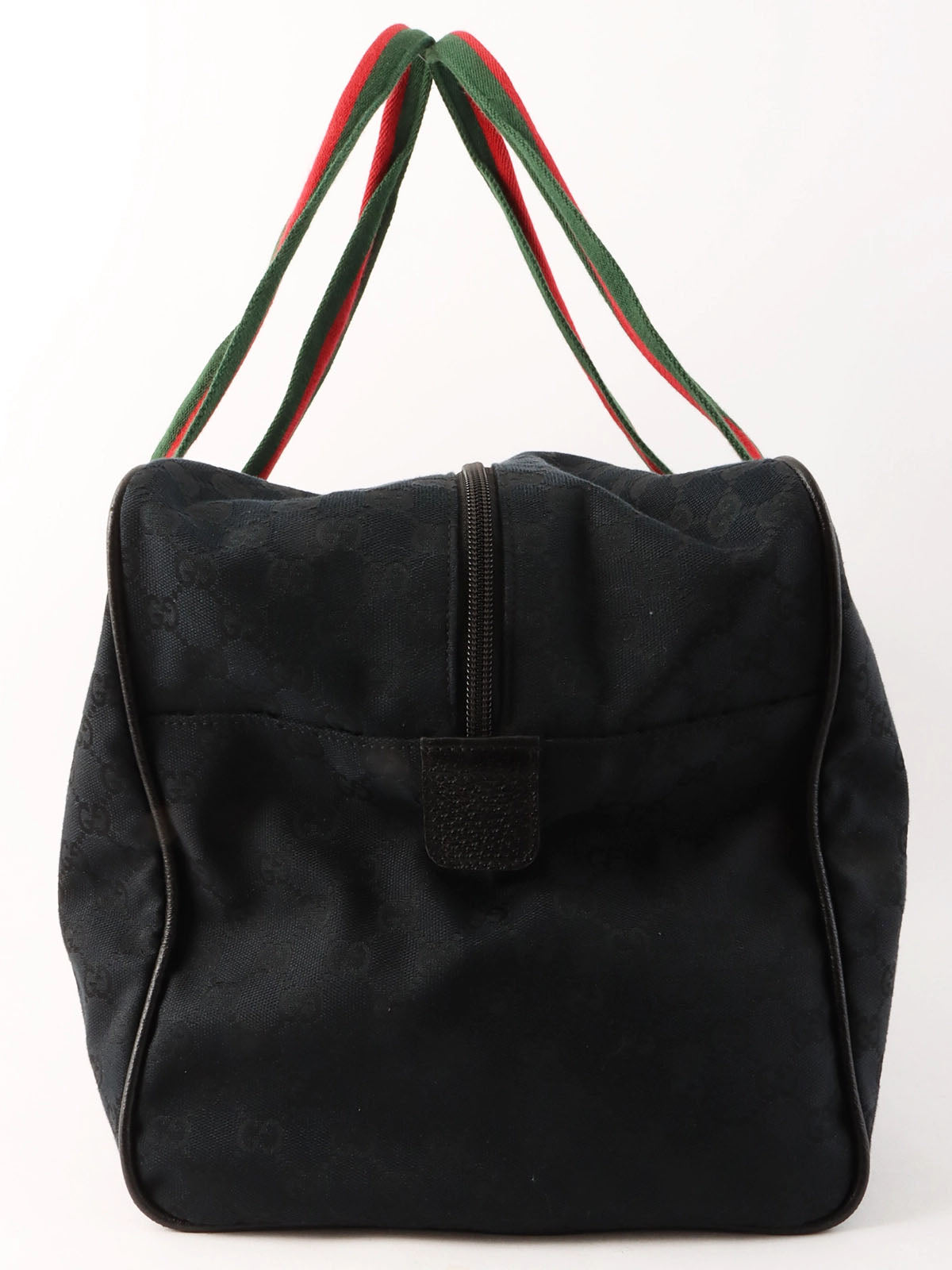 Canvas GG Pattern Sherry Line Boston Bag in Black/Green/Red