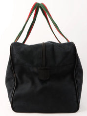 Canvas GG Pattern Sherry Line Boston Bag in Black/Green/Red