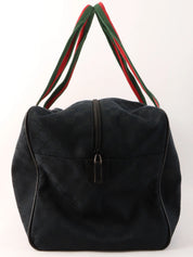 キャンバスGGパターンシェリーラインボストンバッグ ブラック/グリーン/レッド