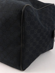 キャンバスGGパターンシェリーラインボストンバッグ ブラック/グリーン/レッド