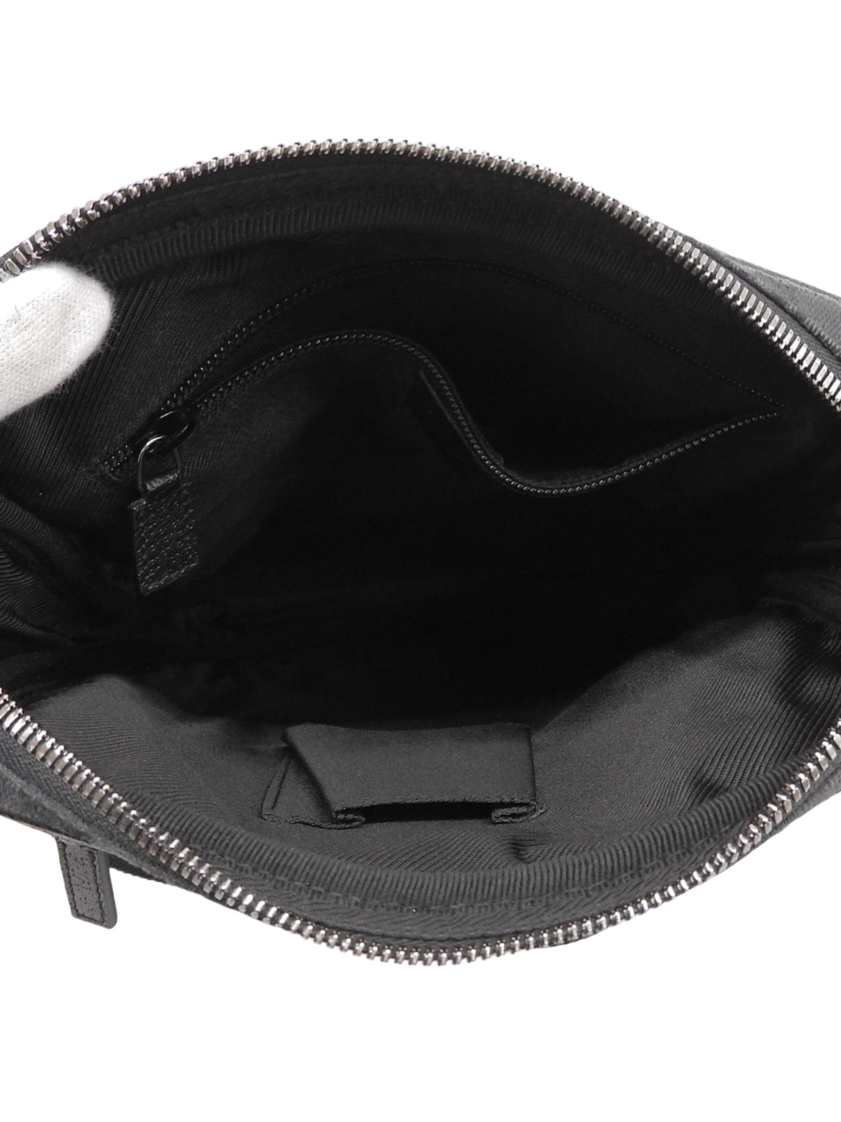 黑色帆布 GG 图案单肩包