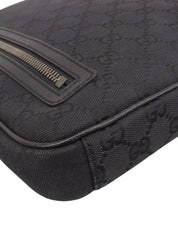 黑色帆布 GG 图案单肩包