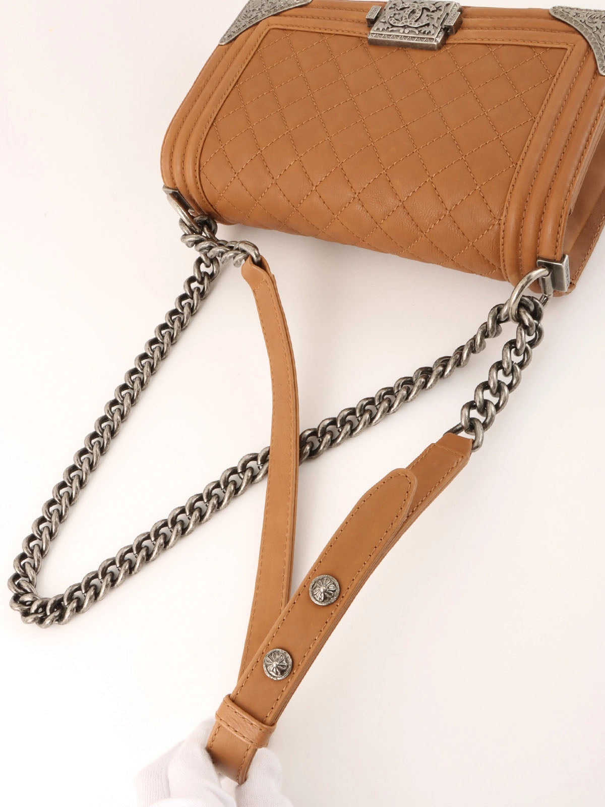 2014 Boy Chanel Chain Shoulder Bag Brown