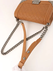 2014 Boy Chanel Chain Shoulder Bag Brown