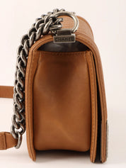 2014 Boy Chanel Chain Shoulder Bag Brown