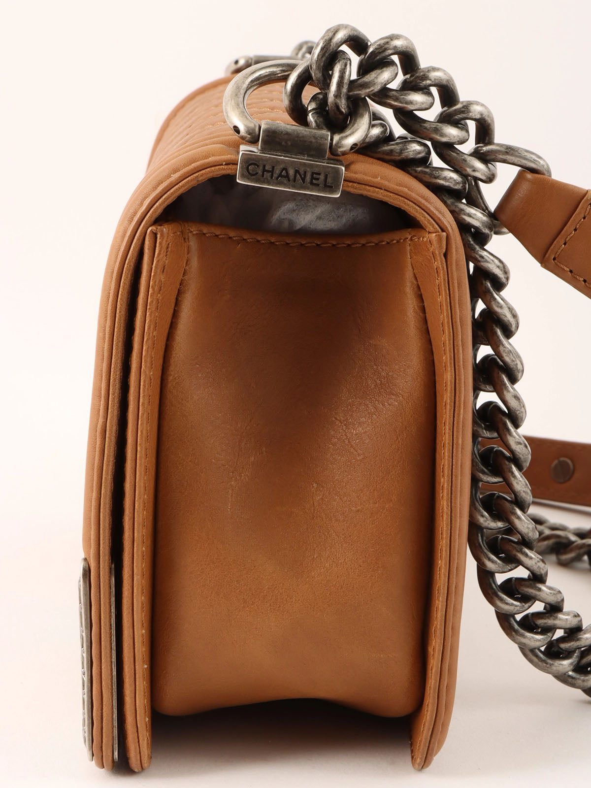 2014 Boy Chanel Chain Shoulder Bag Brown