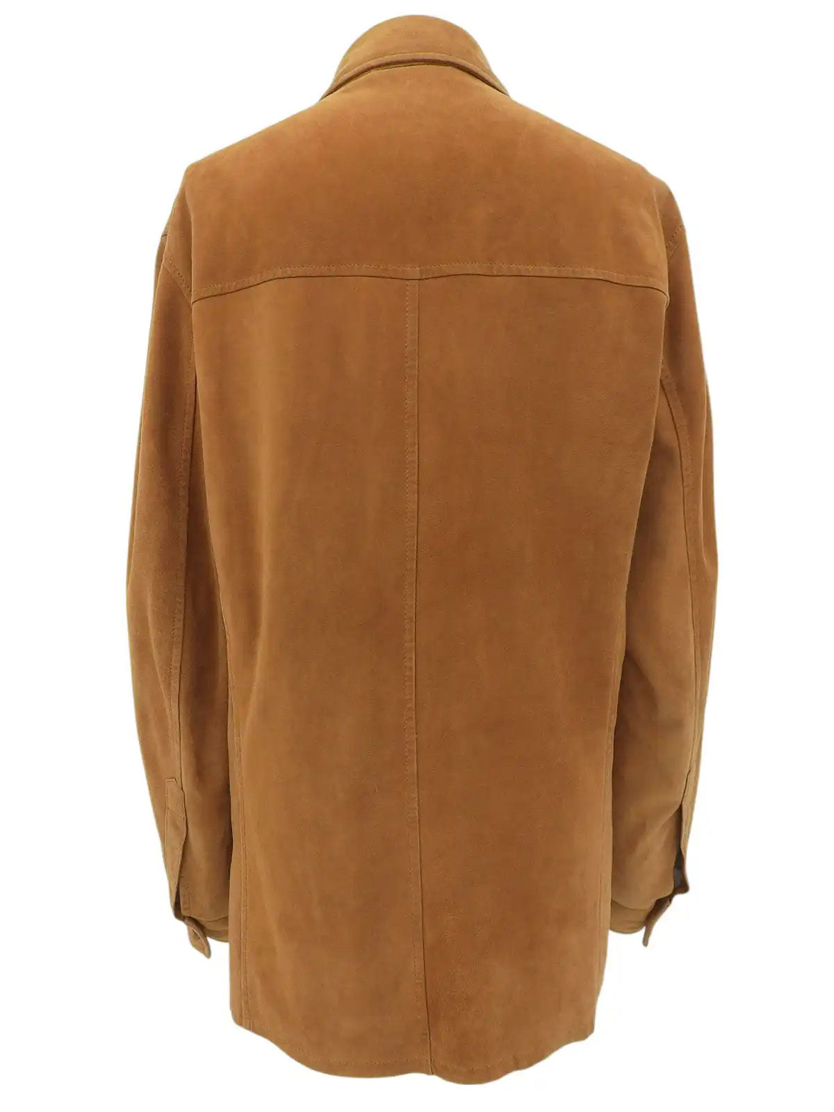 Gancini Plate Leather Jacket Brown