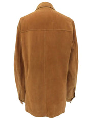 Gancini Plate Leather Jacket Brown